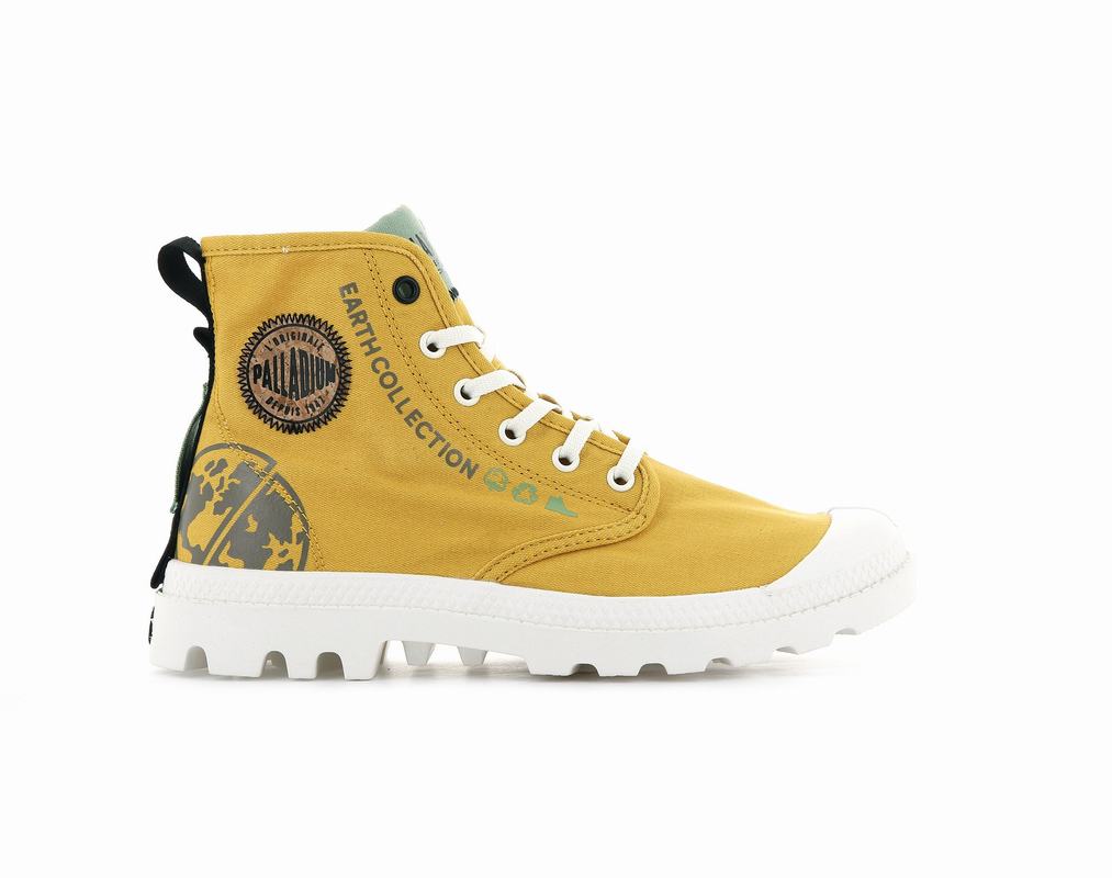 Palladium Pampa Organic Metro Women's Boots Yellow (MTDV64983)